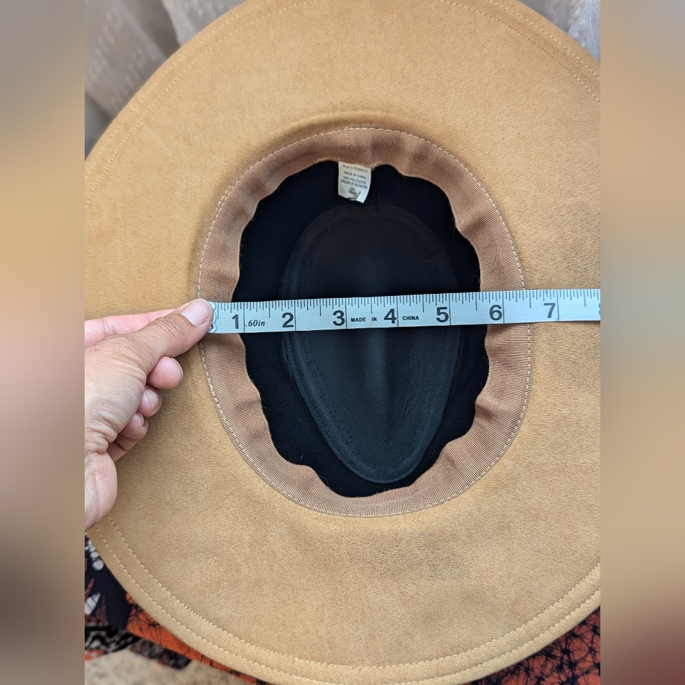 World Market Boho Western Festival Faux Suede Hat - Picture 6 of 8